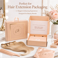 Boîte d'expédition en carton personnalisée avec logo, poignée en ruban satiné, emballage cadeau ondulé pour vêtements, cosmétiques et vente en ligne