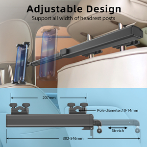 Soporte para Teléfono <span class=keywords><strong>y</strong></span> Tablet para Reposacabezas de Coche, 360° °   Soporte Ajustable <span class=keywords><strong>y</strong></span> Retráctil para Asiento Trasero para Dispositivos de 4.7-<span class=keywords><strong>11</strong></span> Pulgadas, Esenciales de Viaje para Niños - Product Image 4