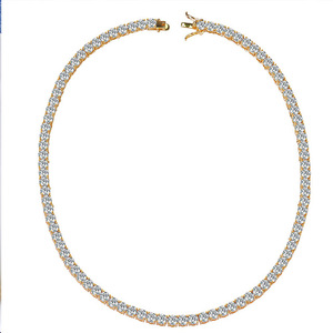 Collana Tennis in Stile Punk Placcata <span class=keywords><strong>Oro</strong></span> 18K con Perline e Cristalli di Zirconia, Catena da 24 Pollici, Multi-Misura, Personalizzabile, Unisex, Moda Dream - Product Image 4
