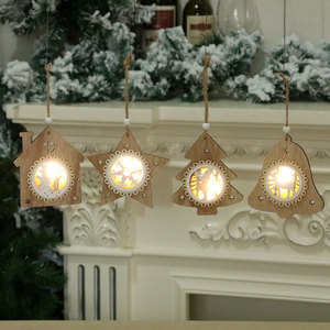 2020 New Christmas Decorations, Christmas <b>Tree</b> Ornaments, Wooden Light-Up Ornaments, Christmas Gifts - Product Image 2