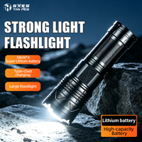 Lampe torche d'urgence en alliage d'aluminium rechargeable avec zoom télescopique, haute luminosité, batterie au lithium, lampe torche tactique LED pour l'extérieur