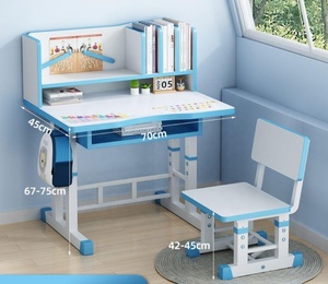 Ensemble table et chaise d'étude ergonomique pour enfants, réglable en hauteur, moderne, dessin animé, pour <span class=keywords><strong>chambre</strong></span> d'enfant, salon, en bois MDF et métal - Product Image 4