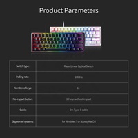 Razer Huntsman Keyboard Gaming MINI USB ergonomis sumbu optik Linear asli dengan operasi mekanis kondisi baru
