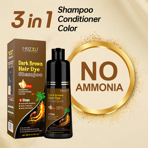 Shampoo Colorante Permanente Marrone Scuro al Ginseng con Olio di Argan 3 in 1, Copertura Duratura dei Capelli Grigi <span class=keywords><strong>Senza</strong></span> <span class=keywords><strong>Ammoniaca</strong></span> 200ml - Product Image 2