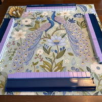 Tapis de Mahjong Floral Botanique Vert Style Jardin Doux Antidérapant Réducteur de Bruit pour la Protection des Tuiles de Mahjong