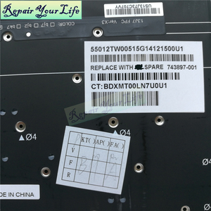 Tastiera di Ricambio Argento per Laptop <span class=keywords><strong>HP</strong></span> Spectre 13-3000/13t-3000 743897-001 Layout US/UK con Retroilluminazione - Product Image 6