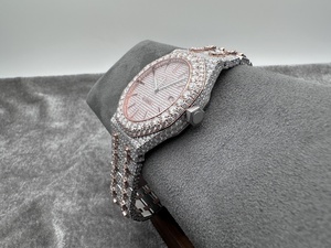 Tùy Chỉnh Siêu Chất Lượng Sáng Kim Cương Audemars Xem 41Mm 3120 Phong Trào 15400 Vàng Hồng Vvs Đầy Đủ Kim Cương Ice Moissanite Đồng Hồ - Product Image 4