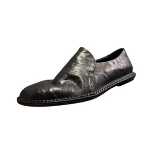 Mocasines de Cuero Negro para Hombre QHCCID, Cosidos a Mano, de Cuero Genuino, Tacón Bajo, Zapatos Casuales - Product Image 2