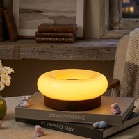 Décoration de salon, lampe de nuit ambiante rechargeable à intensité variable au toucher, lampe de table LED en forme de beignet pour chambre à coucher