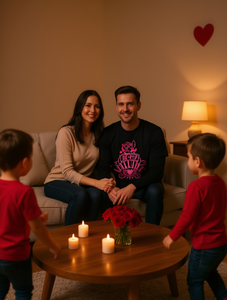 T-shirt Be My Valentine per coppie, per lui, per lei, per i genitori, in morbido cotone stampato, regalo di San Valentino, outfit coordinato per la famiglia, unisex, per adulti - Product Image 2