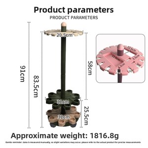 Soporte Giratorio de Plástico para Cañas de Pescar, con <span class=keywords><strong>16</strong></span> Orificios, Multifuncional, con Cuatro Ruedas, para Cañas de Pesca con Señuelos - Product Image 4