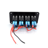 12V 24V 4 Gang voiture bateau caravane Marine interrupteur à bascule panneau avec fil Kit