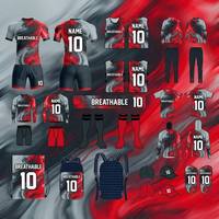 Ensembles de maillots de football personnalisés par sublimation, design mis à jour, kit uniforme de football, séchage rapide, Ropa De Futbol