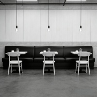 Mobilier de cantine haut de gamme tout-en-un pour café - Ensemble de canapés de restaurant en cuir noir en gros
