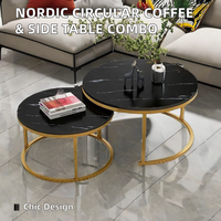 Table d'appoint circulaire moderne de style nordique, légère et luxueuse, pour salle à manger et salon, en métal