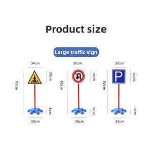 Ensemble <span class=keywords><strong>de</strong></span> jouets éducatifs <span class=keywords><strong>de</strong></span> <span class=keywords><strong>signalisation</strong></span> routière en plastique pour la maternelle, équipement d'entraînement sensoriel aux avertissements <span class=keywords><strong>de</strong></span> circulation, unisexe - Product Image 5