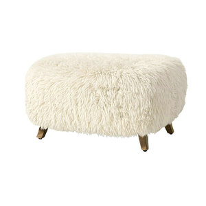 Banco de entrada delgado de piel de oveja natural <span class=keywords><strong>con</strong></span> almacenamiento de zapatos, asiento moderno de lujo para sala de estar, otomana Yeti para sillón lounge - Product Image 6