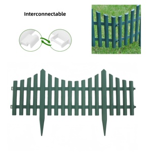 Lightweight Flexible Waterproof Eco-Friendly Easily Assembled Customized Color Garden <b>Plastic</b> Picket Fence Panels (L60cm*H32cm) - Product Image 1