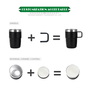 Custom Logo Cup 8 oz Copo Branco Copo Empilhável De Aço Inoxidável Caneca Isolada De Café Copo De Parede Dupla Caneca De Café De Viagem - Product Image 5