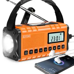 10000mAh ngân hàng điện noaa/AM/FM thời tiết đài phát thanh khẩn cấp đài phát thanh với đèn pin và bộ sạc điện thoại