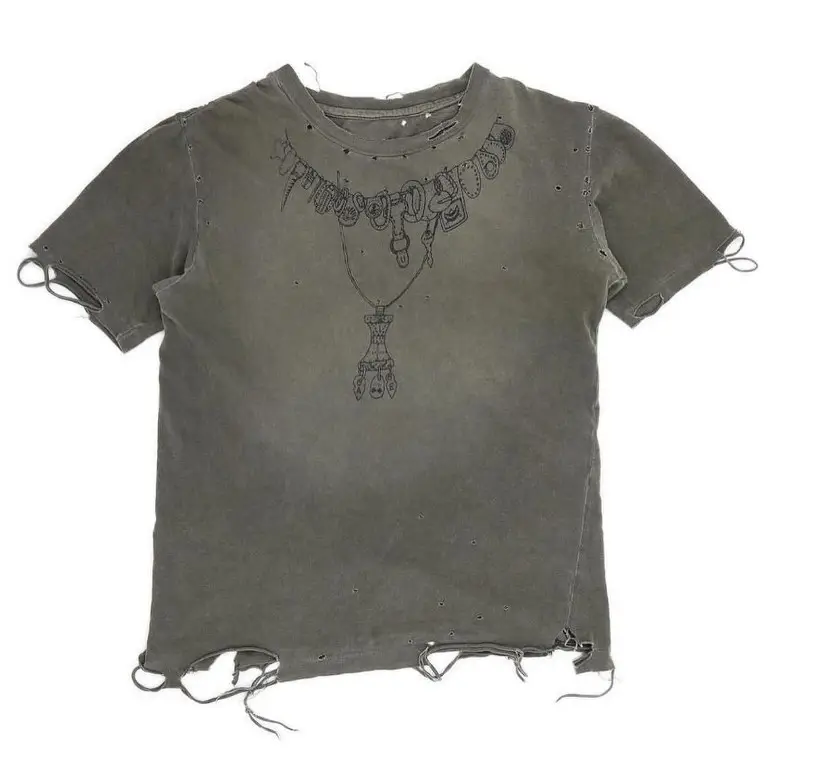T-Shirt personalizzata invecchiata 100% cotone foro girocollo serigrafia T-Shirt grafica oversize sbiadito Vintage lavaggio acido T-Shirt uomo