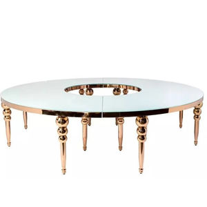 Marble Metal Furniture Minimalist Stainless Steel Wedding Full Moon <b>Table</b> for Home Furniture - Product Image 1