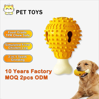 Jouet pour chien en TPR, écologique, interactif, pour la dentition des chiots, puzzle sonore, distributeur de friandises, en forme de cuisse de poulet frit, grande taille, jouet amusant pour animaux de compagnie