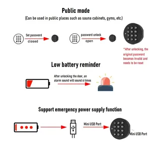 Offre Spéciale : Serrures de Meuble Électroniques à <span class=keywords><strong>Code</strong></span>, Déverrouillage par Carte, pour Armoires, Portes en Acier, Tiroirs et Casiers de Gym - Product Image 5