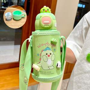 Seaygift botol air termos anak-anak, botol air termos stainless steel sekolah pelajar, cup terisolasi vakum kartun, pola stereo relief 3D - Product Image 6