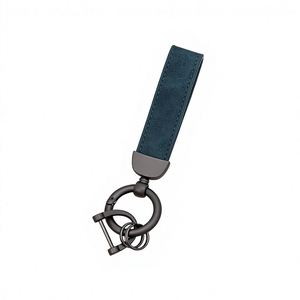 Porte-clés personnalisés en métal avec impression laser intégrale du logo, sensation de luxe, en cuir PU pur pour hommes - Product Image 2