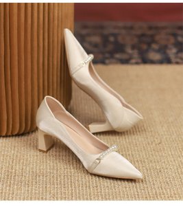 Nuove <span class=keywords><strong>Scarpe</strong></span> Estive da <span class=keywords><strong>Sposa</strong></span> di Alta Qualità per Donna, Tacco Quadrato Antiscivolo Traspirante con Aumento di Altezza - Product Image 6