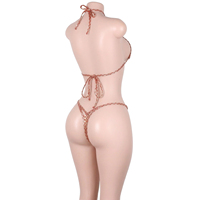 Vêtements de danse exotiques : Ensembles de performance avec soutien-gorge à lacets, string bikini, transparents, brillants, holographiques, pour soirées et clubs - Soldes de liquidation