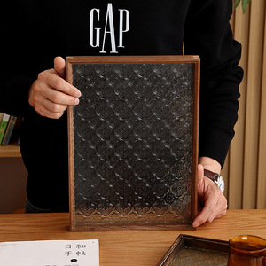 Glass <b>Tea</b> <b>Tray</b> Rectangular Transparent Wooden Frame Retro Design For Coffee And <b>Tea</b> Serving Home Use - Product Image 5