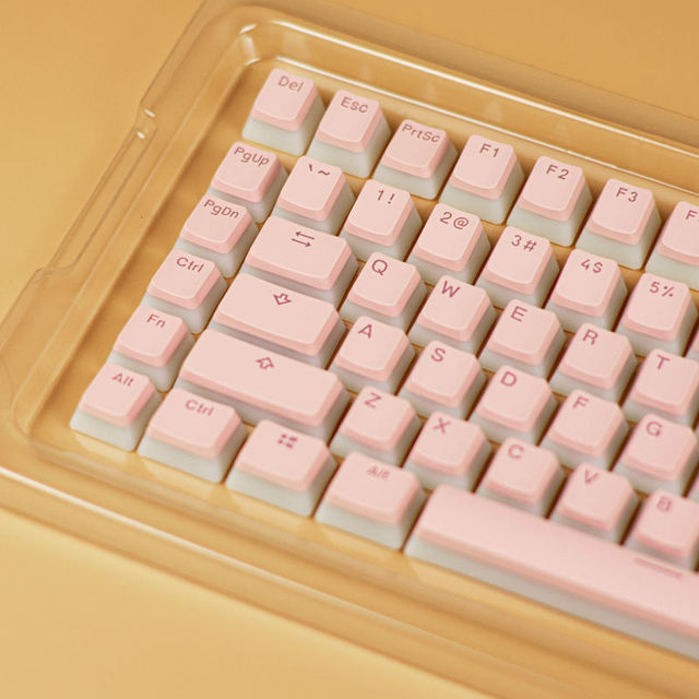 Keycaps Design PBT Double Shot Injection Molding Pink Pudding Keycap German Japanese Layout Gaming PC Keycap