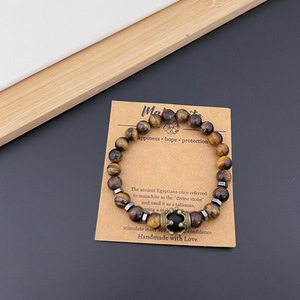 Bracelet élastique en <span class=keywords><strong>pierre</strong></span> naturelle tendance, hématite, œil <span class=keywords><strong>de</strong></span> tigre, mat, perles <span class=keywords><strong>de</strong></span> 8 mm, pour hommes et femmes, cadeaux - Product Image 3