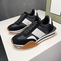 Baskets plateforme rétro multicolores de haute qualité, style sportif et design, en daim cousu et maille, semelle surélevée, mode quotidienne