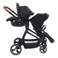 Vente en gros de poussettes jumelles en alliage d'aluminium SHUANGXING SX-600T avec design pliable 3 en 1 et 2 sièges auto
