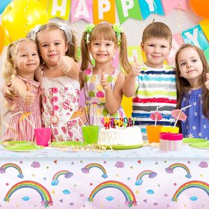 Khăn Trải Bàn Tiệc Cầu Vồng Dùng Một Lần Chống Nước Khăn Trải Bàn Lễ Hội Lễ Hội Đám Mây Cầu Vồng Cho Tiệc Sinh Nhật - Product Image 3