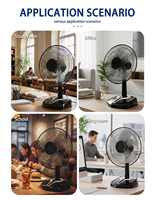 Ventilateur de table commercial moderne à commande mécanique, silencieux, en plastique noir, pour chambre d'hôtel
