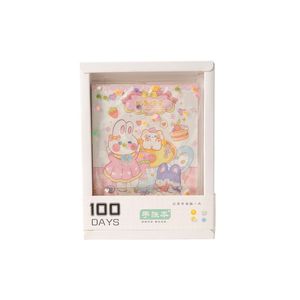 Cuaderno de Diario Hecho a Mano Estilo Japonés Coreano, 100 Hojas, Impresión Laminada, Encuadernación Inalámbrica Perfecta, Set en Caja de Regalo - Product Image 5