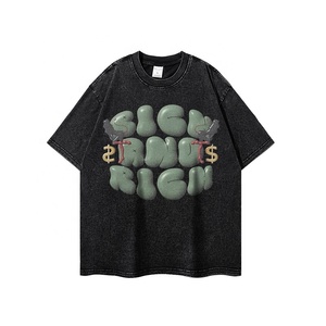 T-shirt Homme Américain Nouvelle Tendance Imprimé Lettres Anglaises Coton Ample Polyvalent Manches Courtes Style Rétro Vintage - Product Image 4