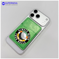 Porte-cartes de crédit en cuir PU personnalisable avec logo couleur, gravure laser, portefeuille magnétique vierge avec gravure laser, porte-cartes de téléphone
