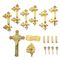 Juego de Decoración de Esquinas para Ataúdes de Plástico Dorado para Funerales de Mascotas y Bebés - Kit de Accesorios Funerarios con Acabado y Diseño Personalizados
