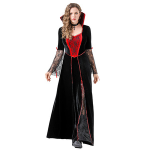 Disfraz de Bruja Demonio para Mujer Yi Xiaoyi, Vestido Largo de Terciopelo Negro y Rojo, Disfraz de Halloween para Adultos, Actuación en Escenario - Product Image 2