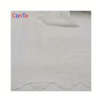 Tela de Algodón Indio Orgánico Blanco con Bordado de Encaje, Buena Venta
