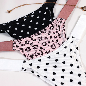 Braguitas Sexys para Mujer, Estilo Europeo y Americano, Elásticas, con Letras Inglesas y Estampado de Leopardo - Product Image 3