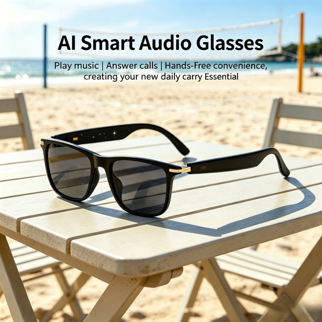 AI Smart Wireless Sports Audio Glasses Open-ear Design Intelligent Noise Cancellation HD Calls Music for Daily Commute Travel