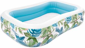Piscina Elevada <span class=keywords><strong>Rectangular</strong></span> <span class=keywords><strong>Inflable</strong></span> <span class=keywords><strong>INTEX</strong></span> 57177NP con Diseño de Hojas Tropicales, Estructura de Tres Anillos, 2.29m X1.52mx48cm - Product Image 5