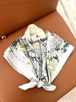 Écharpe carrée en twill de soie de mûrier 100% à impression numérique personnalisée 90x90cm, foulard de luxe pour femme, vente en gros OEM direct usine
