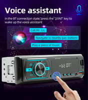 Autoradio BQCC universel avec application de localisation pour voiture, lecteur MP3 1DIN, tuner FM, écran LED, stéréo, ports AUX USB, RCA, et chargement Type-C